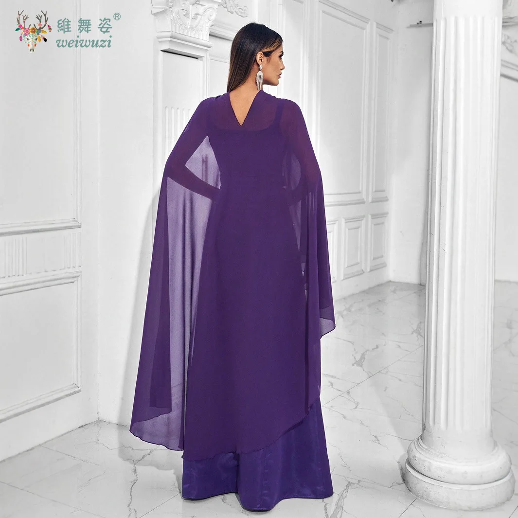 Purple Minimalist Satin Sleeveless Square Neck Vest A-line Evening Gown Pearl Embroidery Slim Fit Cocktail Party Evening Gown