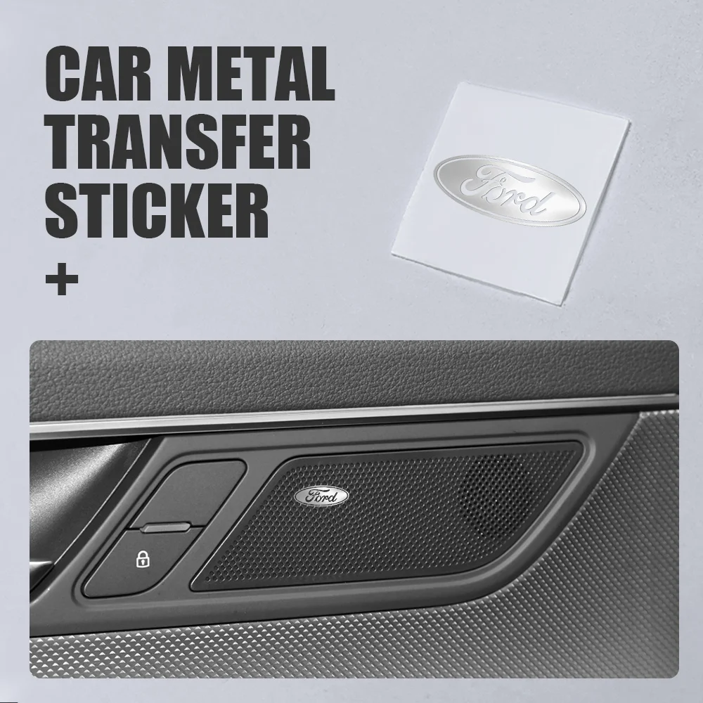 10/20pcs Nickle Metal Car Logo Sticker Window Interior Decoration Accessories For Ford Fiesta Ranger Kuga Mustang Transit Mondeo