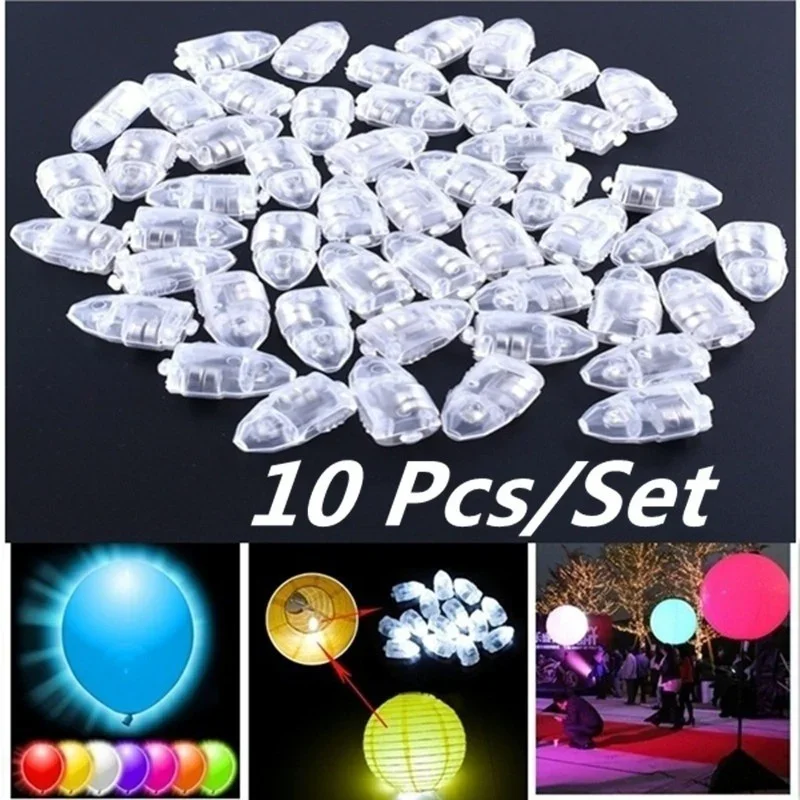 10pcs/set Luminous Balloon Light LED Balloon Light Switch Flashing Balloon Light Bullet Colorful Balloon Light