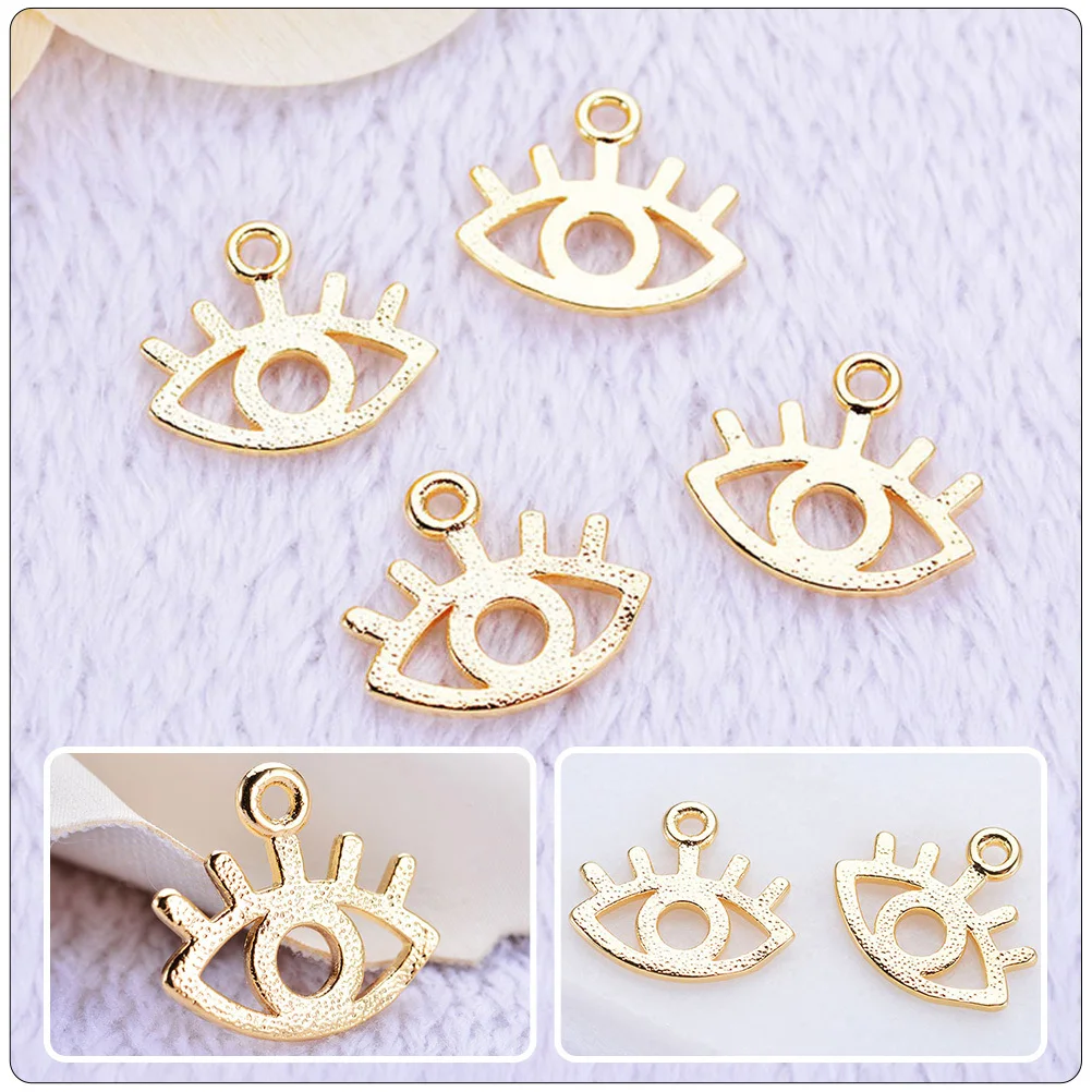 20Pcs Eye Shape Copper Pendant Charms DIY Jewelry Making Keychain Bracelet Necklace Earring Craft Accessories Earring Pendants