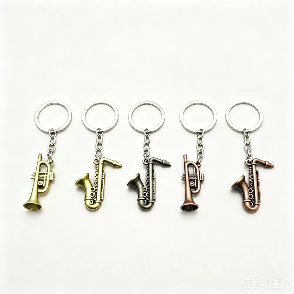 

1/2/3 Pcs Retro Metal Mini Musical Instrument Keychain Saxophone Trumpet Bag Music Themed Gift for Music Lovers Daily Accessory