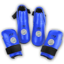 GINGPAI Taekwondo ITF guanti Foot Gear Guard Set Protector caviglia calzature in pelle PU di alta qualità Boot Boxing per bambino adulto