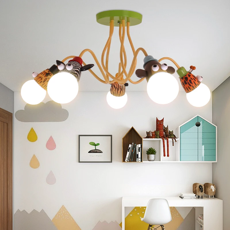 cartoon pendant lamps for kids quarto led zebra macaco tigre girafa animal luz suspensa para jardim de infancia bebe decoracao infantil e27 01