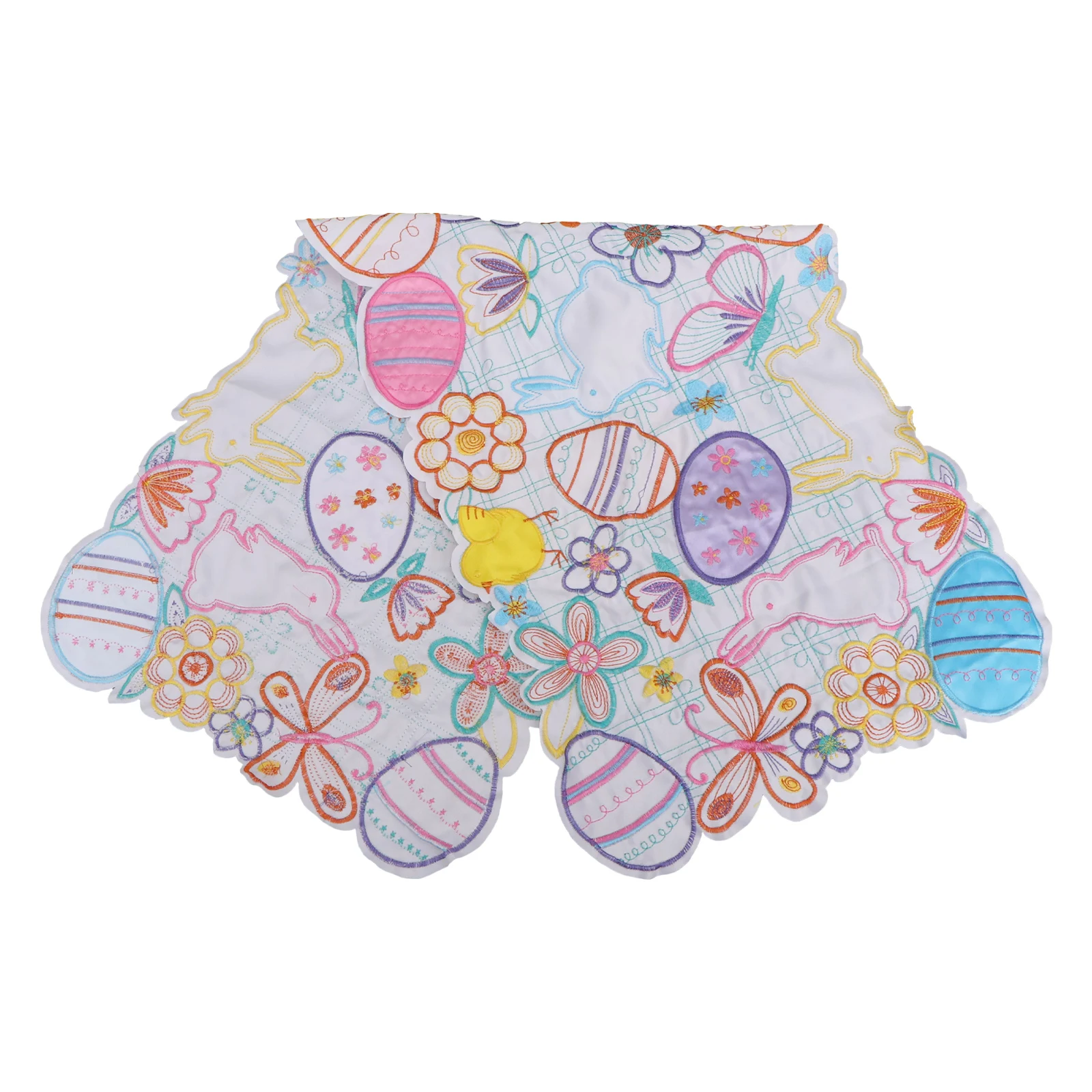 

Easter Egg Placemat Rabbit Table Decor Decoration Colorful Decorations Embroidery