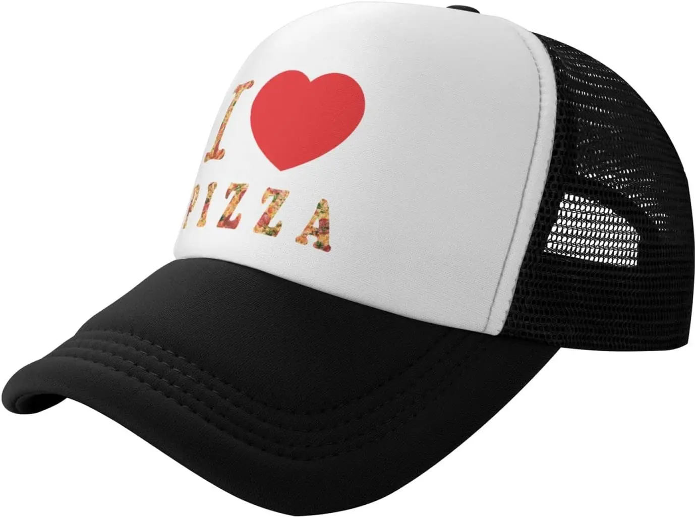 

Кепка дальнобойщика с рисунком I Love Pizza, регулируемая бейсболка из полиэфирной сетки для мужчин и женщин на открытом воздухе