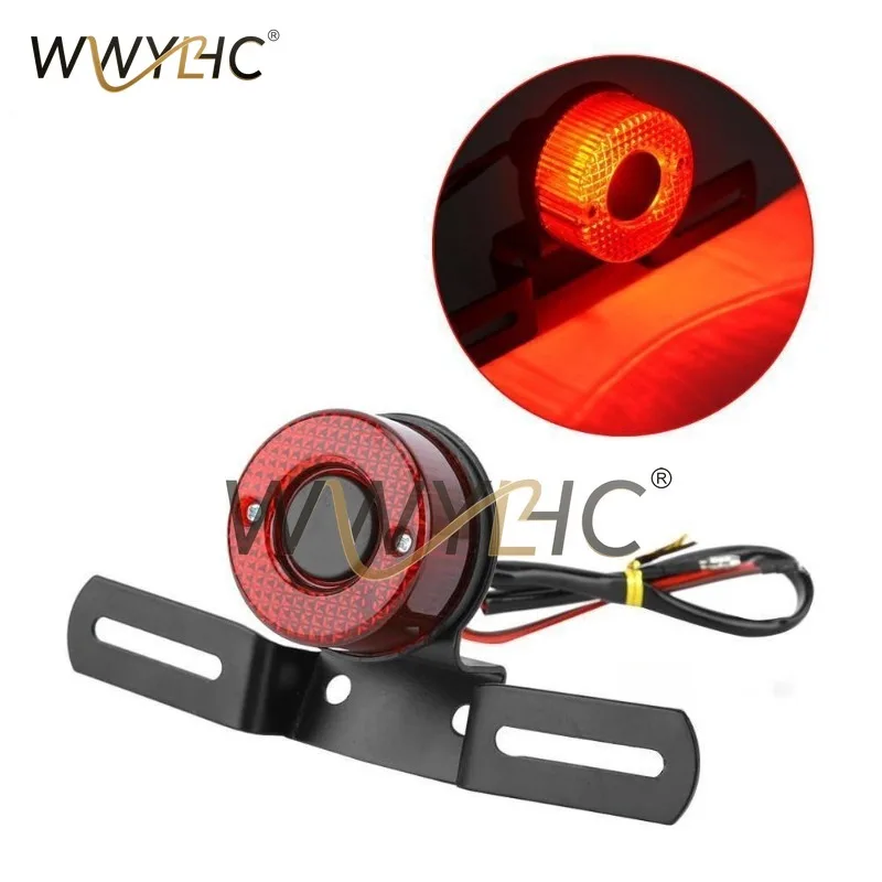 Suitable for Motorcycle Taillights, Cruising Prince Retro Cars, Circular Black Spot License Plate Brake Lights