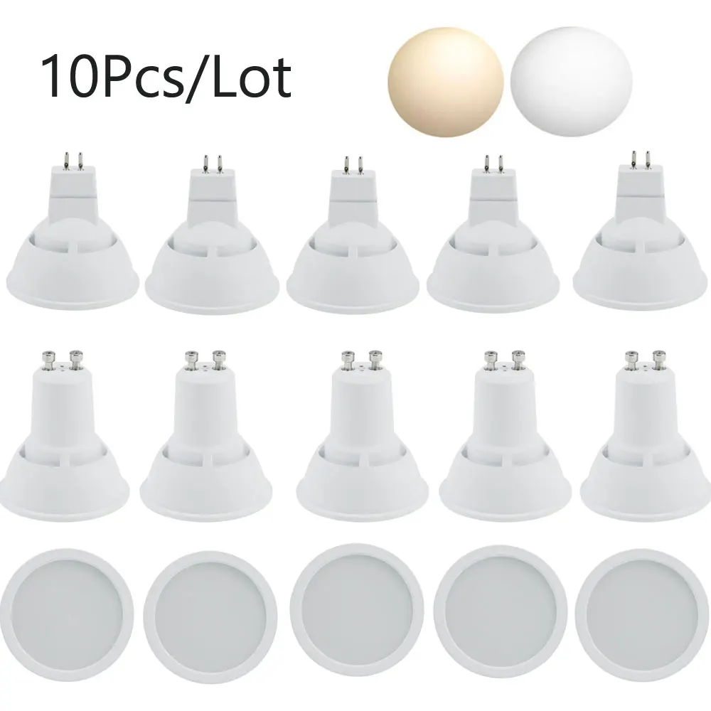 

10pcs/Lot GU10 Acrylic Aluminum 10W MR16 220V 240V Bedroom Table Lamp Bulbs White Spot Wide Beam Dimmable LED Spotlights Wthie