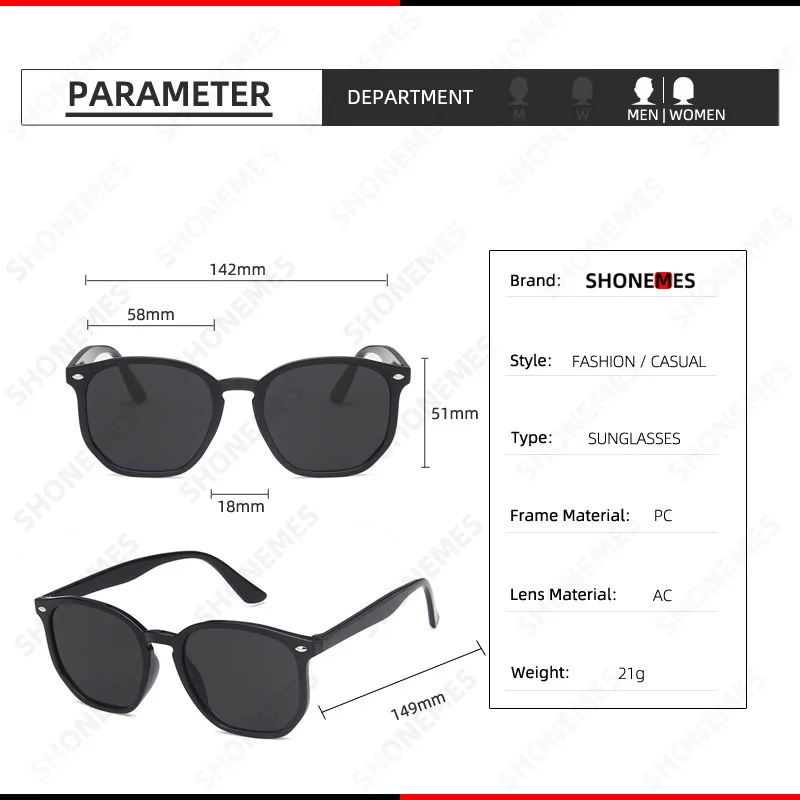 Shonemes Polygonal Sunglasses Retro Women Men Shades Outdoor UV Protective Sun Glasses for Unisex