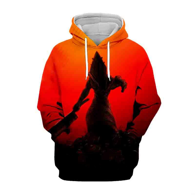 Horror Game Silent Hill 3D Print Bluzy Mężczyźni Kobiety Streetwear Ponadgabarytowe bluzy z kapturem Męskie swetry Dres Odzież męska