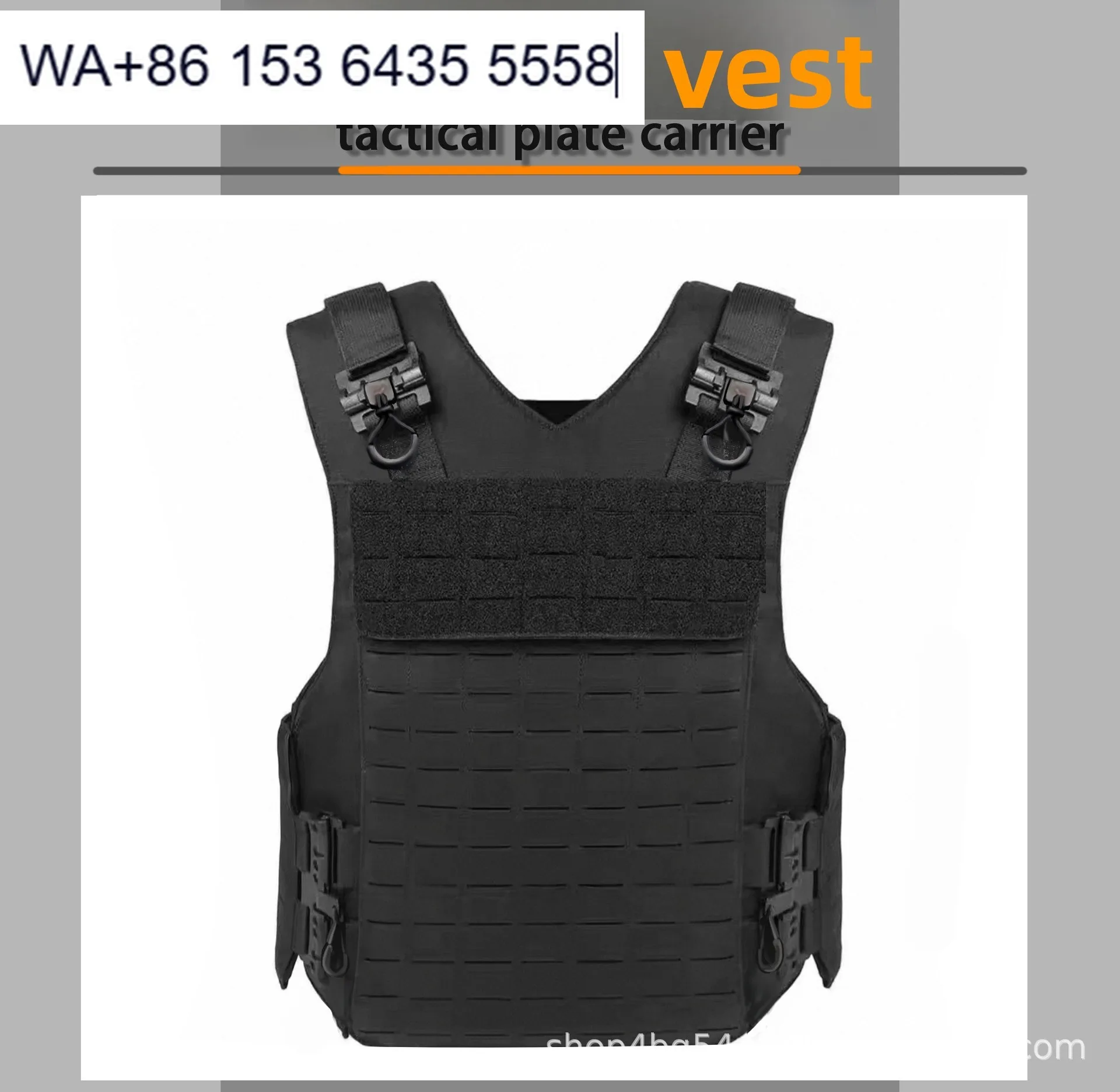 Tactical Vest 1000D Laser Polyester, Outdoor Multi-functional Double-layer Protective Vest, Insertable Plate
