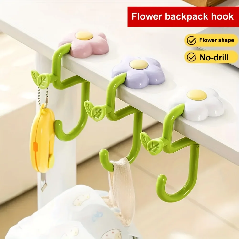 The New Desk-side Schoolbag Hook Is Strong, Nail-free and Does Not Hurt The Table Hook, Movable and Adjustable Backpack Hook
