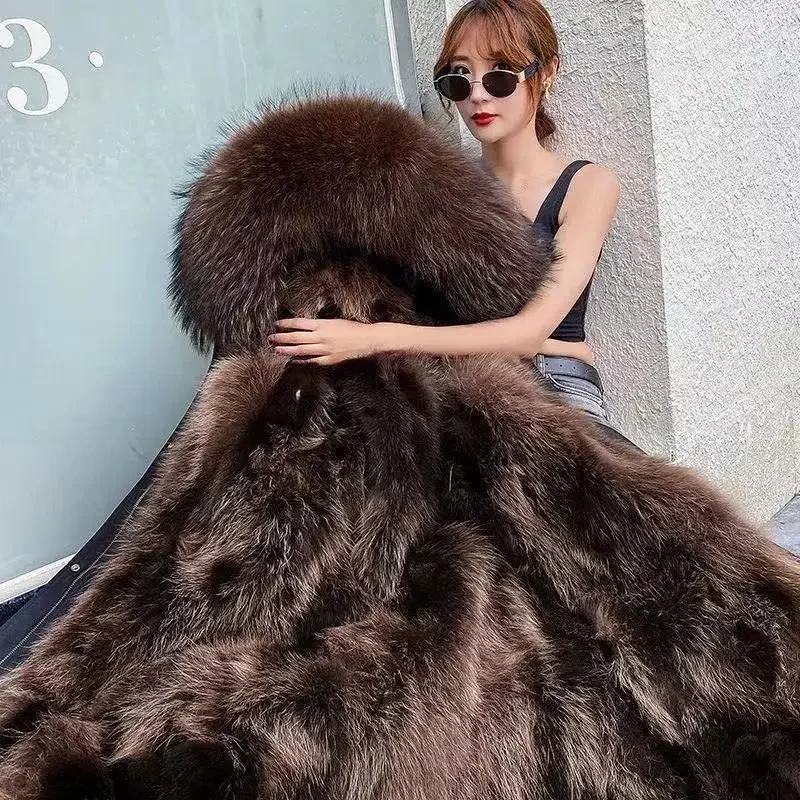 Woman Parkas Super Hot Winter Women's Coat Faux Fur Coat Long Coat Thicken Women's Overcoat Detachable Inner Tank