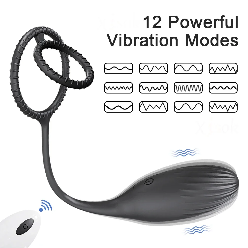 Wireless Remote Control Vibrating Prostate Massager Anal Butt Plug Cock Ring Multifunctional Personal Wellness Toy for Adult Gay view 4
