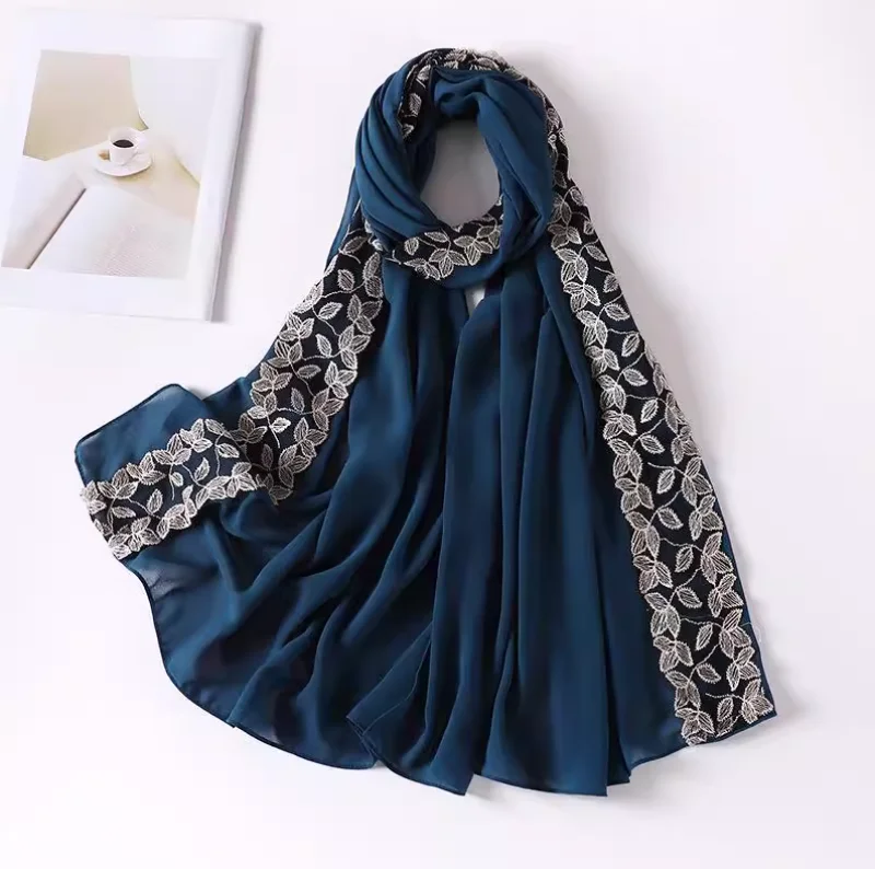 

Malaysian Indian Headscarf with Golden Lace embellishment Decorative Headscarf