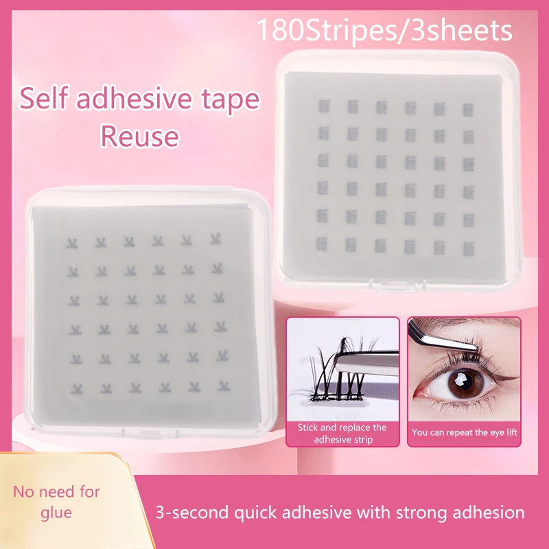 150stripes Reusable Self-Adhesive Glue-Free Eyelash Glue Strip False Eyelashes Extension No Glue Eyelashes Hypoallergenic