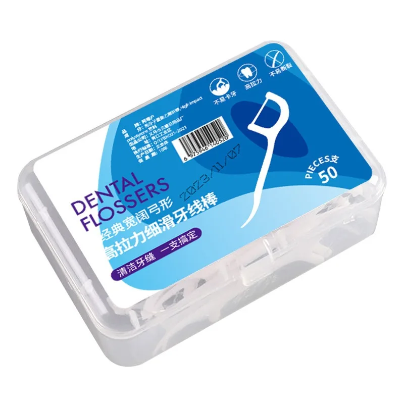 

50Pcs Portable Disposable Dental Floss Fine Dental Floss Stick Clean Oral Care Tool Gum Friendly Oral Hygiene зубная нить