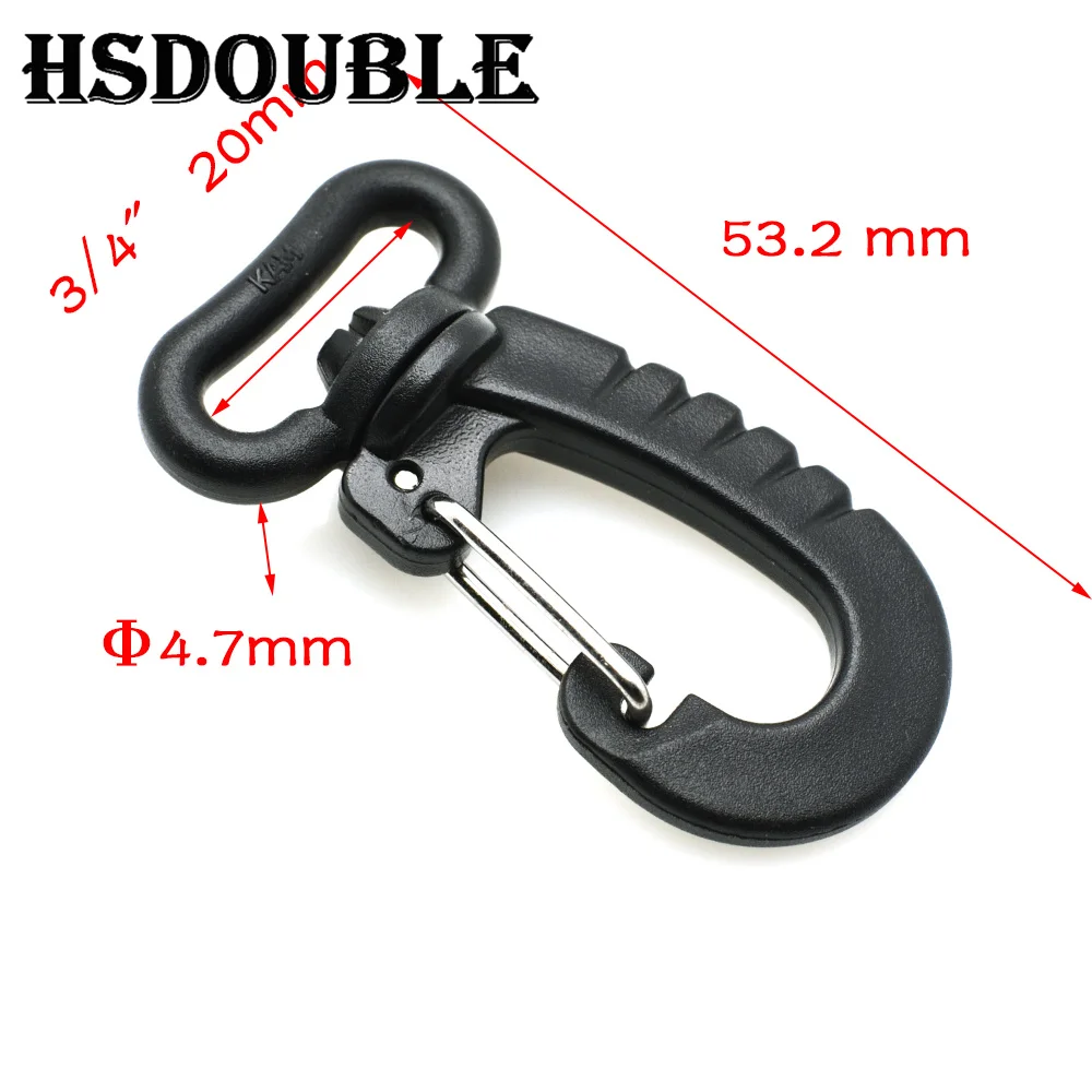 Plastic Swivel Snap Hook for Keychain Backpack Buckle Belt Strap Black