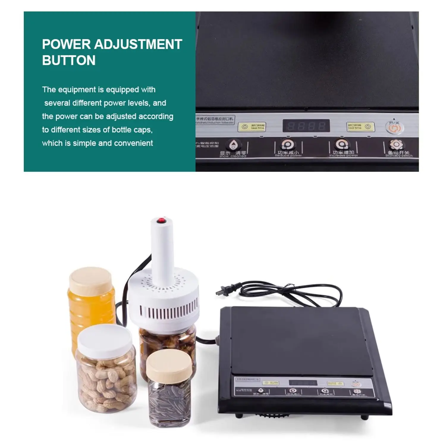 Sellador de inducción para DL-500E, sellador de botellas de vidrio y plástico de mano, sellador Manual de papel de aluminio/sellador térmico