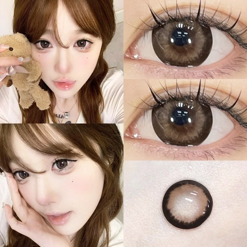 Mill Creek 2pcs/Pair Cosmetic Contact Lens Natural Contact Lenses For Eyes Prescription with Diopter Large Diameter Eye Lens