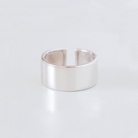 New Fashion Glossy 925 Sterling Silver Wide-faced Simple Opening Rings R046