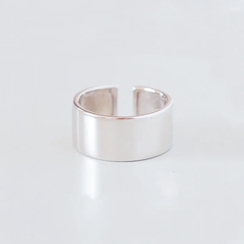 New Fashion Glossy 925 Sterling Silver Wide-faced Simple Opening Rings  R046