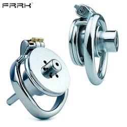 FRRK Negative Inverted Chastity Cage Device  정조대 Stainless Steel Curve Penis Rings Metal Urethral Catheter Sex Toys For Sissies