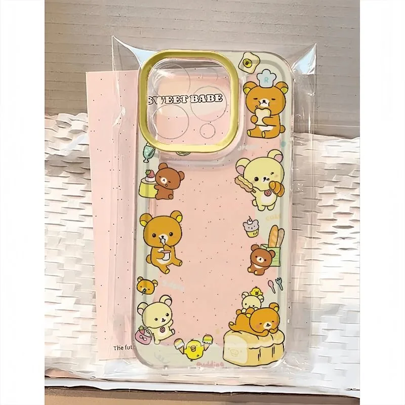 Full Screen Cute Rilakkuma Bear Phone Case for Huawei Nova 9 6 7 5 P50 P30 SE Pro Lite Honor 50 4G 5G Transparent Soft TPU Cover