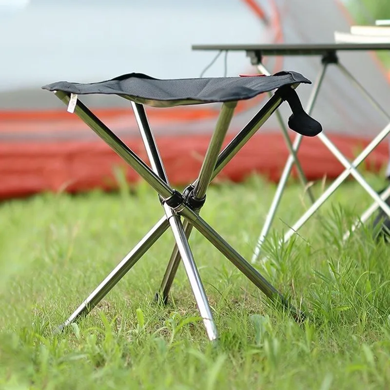 Outdoor retractable portable folding chair stainless steel fishing mini pony stool
