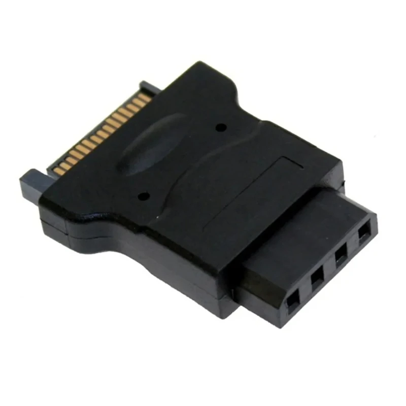 Sata-adapter 15-pins mannelijk naar grote 4-pins vrouwelijke adapter IDE-voedingsconnectorconverter