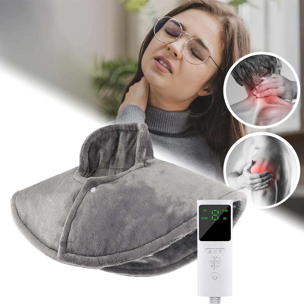 

Электрический подогрев, подушка для шеи, 9-уровневый горячий компресс, шаль для спины, одеяло для физиотерапии, теплая, согревающая, расслабляющая спинка плеч