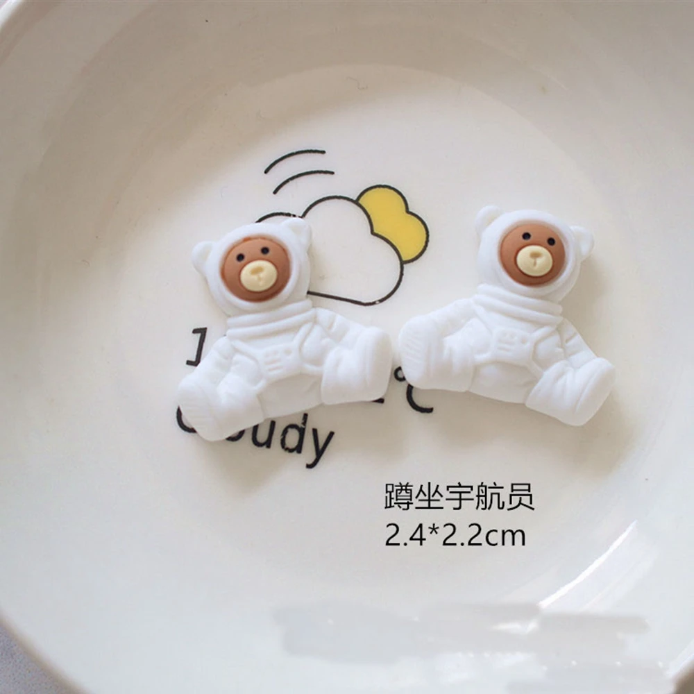 10Pcs Cute Resin Mini Cartoon Rocket Hair Accessories