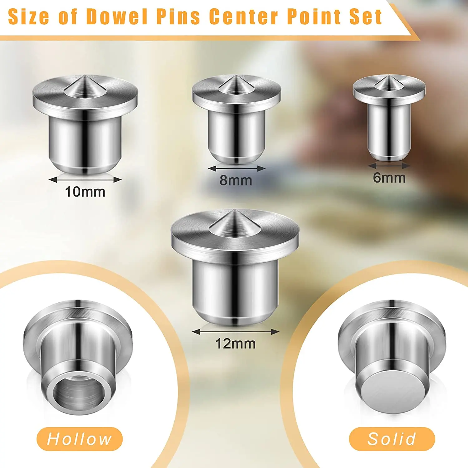 Woodoworking Tools 4Pcs Dowel Tenon Center Set Woodworking Top Locator Roundwood Punch Wooden Furniture Centering Point Drilling