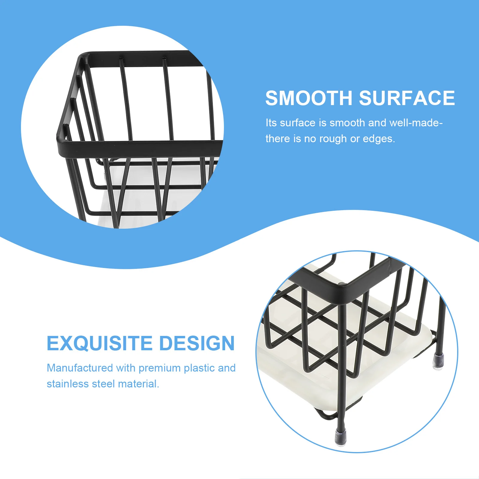 

Stainless Steel With Detachable Drip Tray Drain Rack For Kitchen Bathroom Storage Stand Sponge Holder For Kitchen Sink