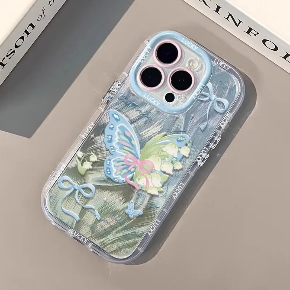 

Красочный чехол с изображением лилии и бабочки для HUAWEI Pura70Pro P60 50 40 30, прозрачная роскошная элегантная защитная крышка от падения