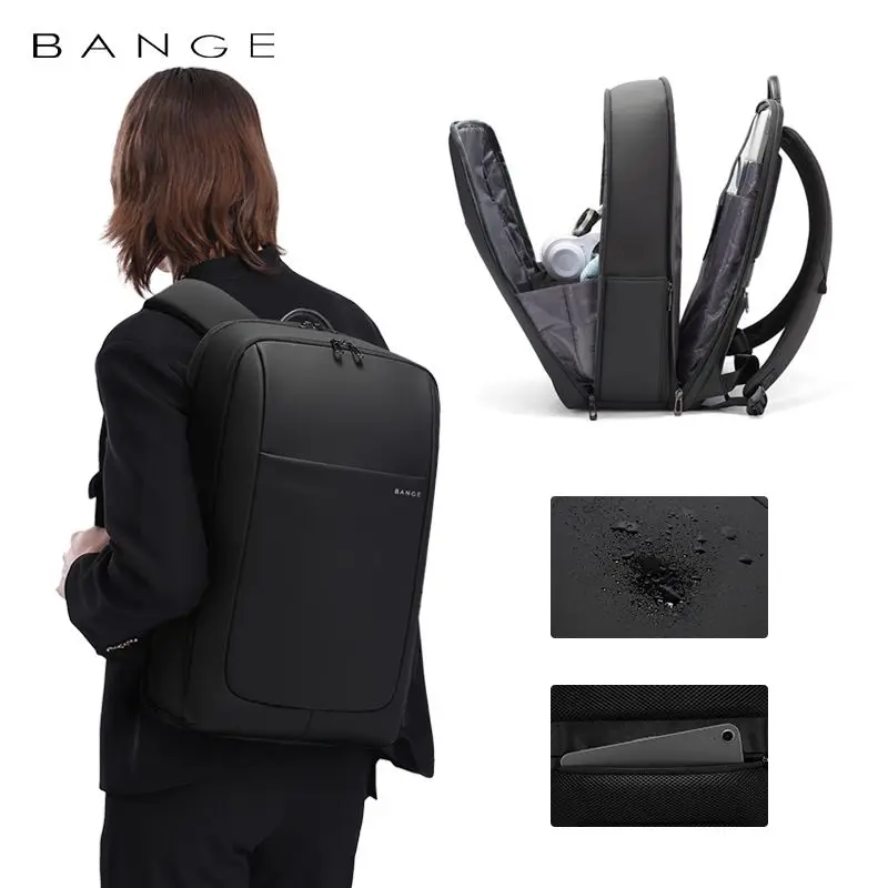 BANGE New Design Large Capacity USB Rechargable Travel Backpacks Men 15.6 inch Laptop Backpack Waterproof Outdoor Bag for Male