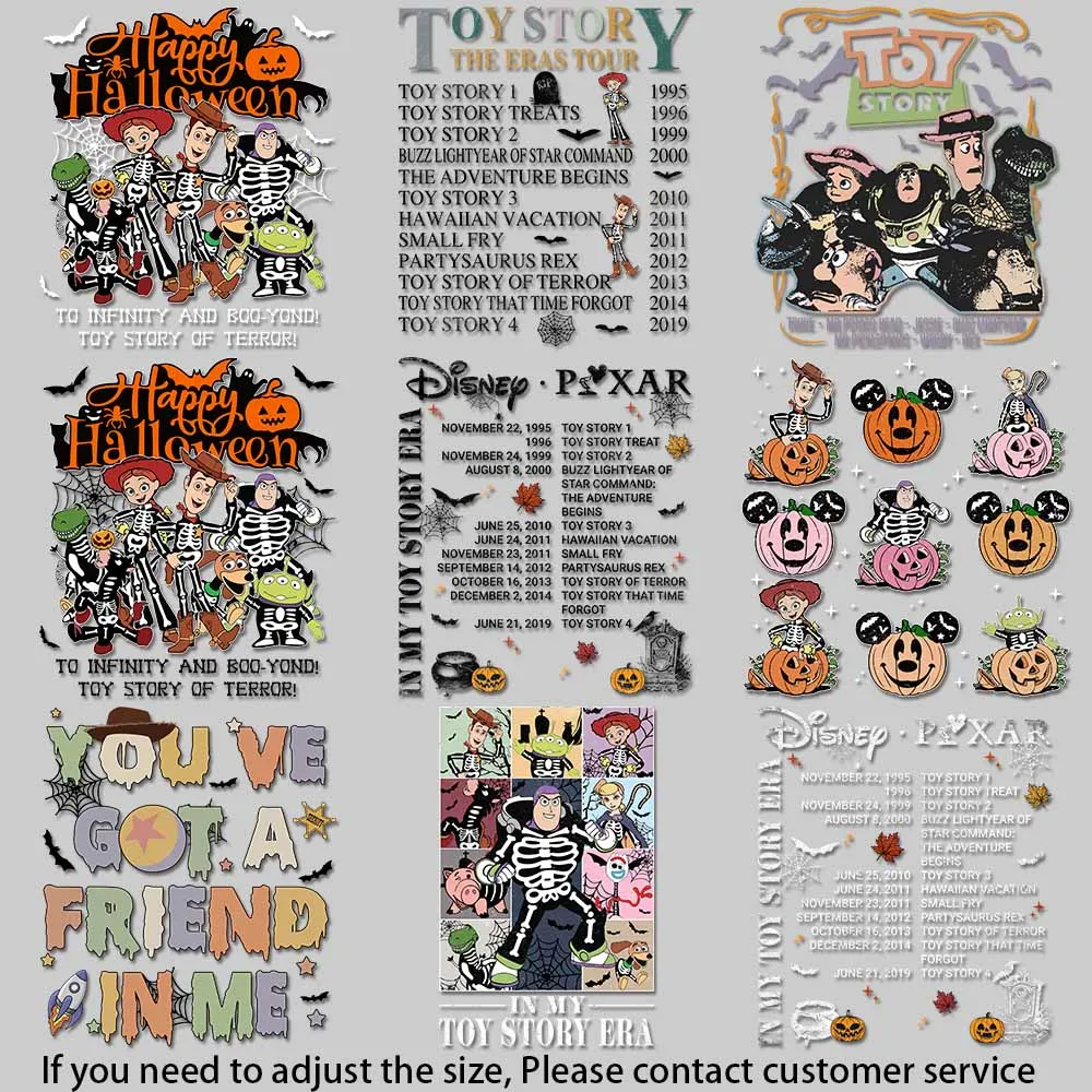 رقع نقل الحرارة من Happy Halloween Toy Story للملابس، أنماط نقل الحرارة الموسمية لضائع العطلات التي يمكنك صنعها بنفسك