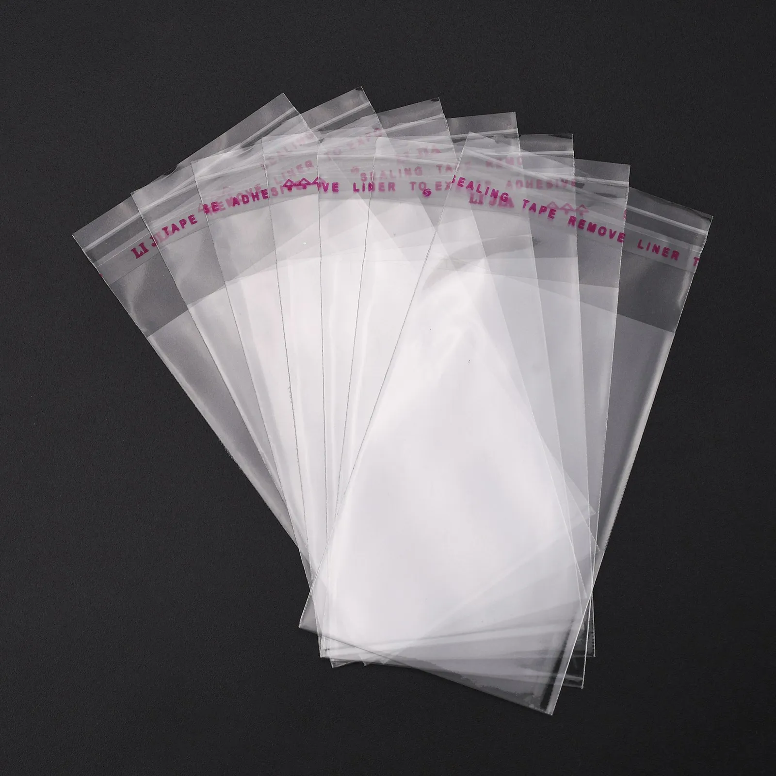 100pcs/lot Clear Plastic Cellophane Adhesive Bags Small Self Sealing Bags for Jewelry Candy Cookie Gifts Packaging Storage Bag