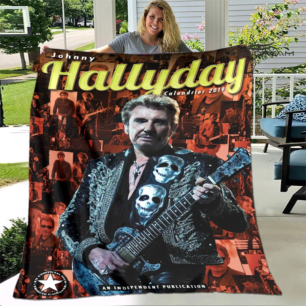 French rock star Johnny Hallyday print blanket picnic blanket vintage blanket home travel birthday gift bed blanket thin blanket