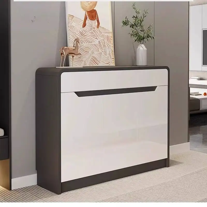 

Korea Gray Dustproof Shoe Cabinet Modern Design Drawers Living Room Shoe Cabinets Narrow Wooden Szafka Na Buty Furniture Home