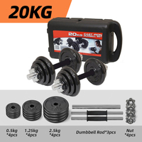 Cast Iron Painted Dumbbell Set, Includes 20kg Levels of Dumbbells, Equipped with Anti-Slip Locking Rings. Solid Cast Iron Construction Ensures Strength and Durability. Fitness Equipment and Sports Accessories Suitable for Strength Training, Are Ideal for Men's Bodybuilding Training, and Are Suitable for Both Indoor and Outdoor Use.