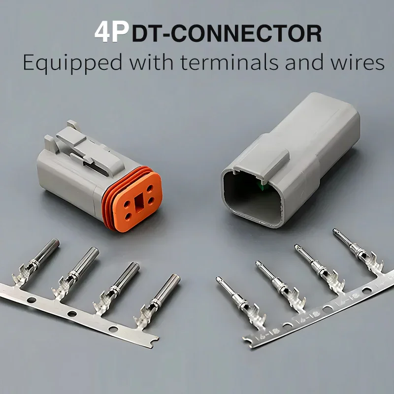 

5/10/100 Sets Deutsch Type Connector Male Female Waterproof DT Connectors 4-Pin Dt04-4p Dt06-4s ,Sealable,4 Position