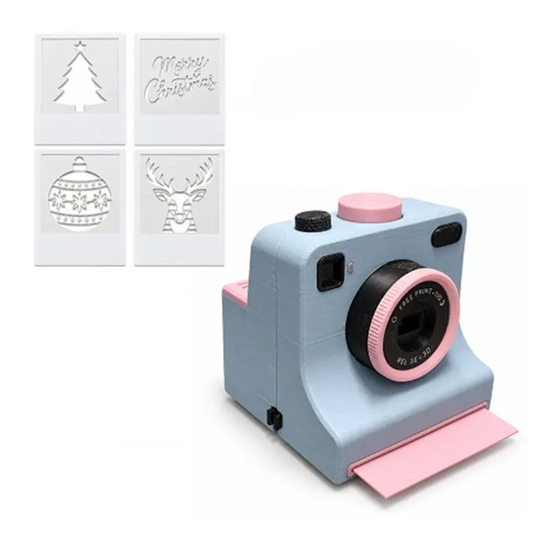 B08B-One-Click Coffee Printing Tool With 4 Coffee Stencils- 3D Printed Latte Art Camera For Cappuccino Cocoa Hot Chocolate