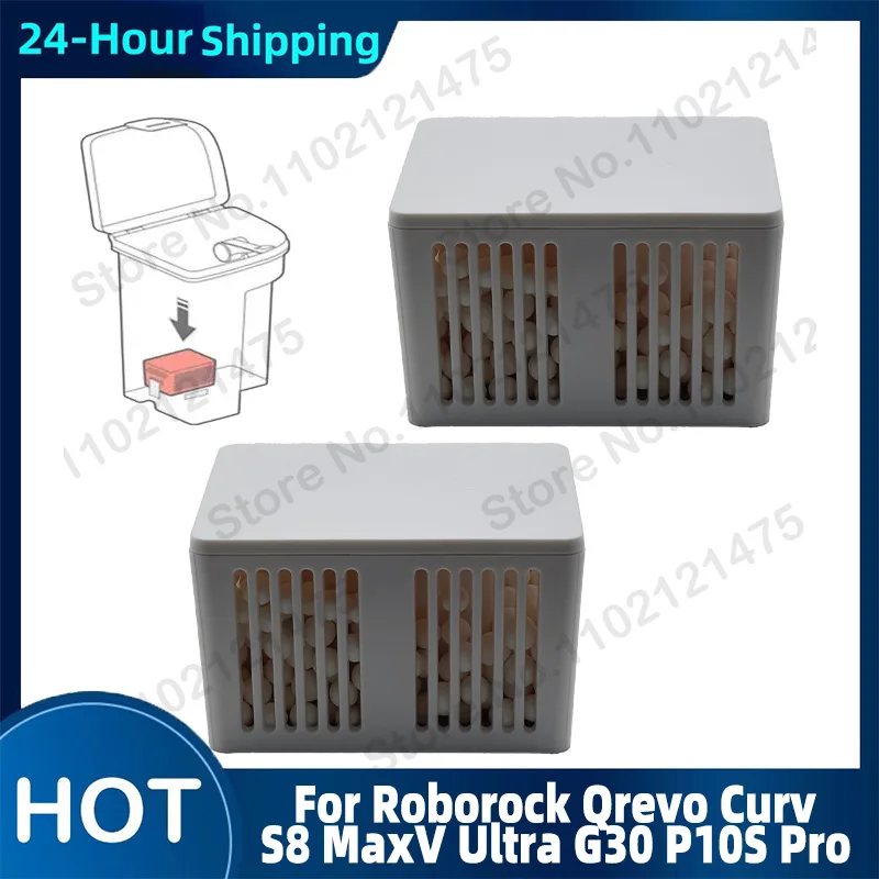 Módulo de desodorização de tanque de água suja, peças sobressalentes compatíveis para roborock qrevo curv s8 maxv ultra g30 ag + acessórios desodorantes