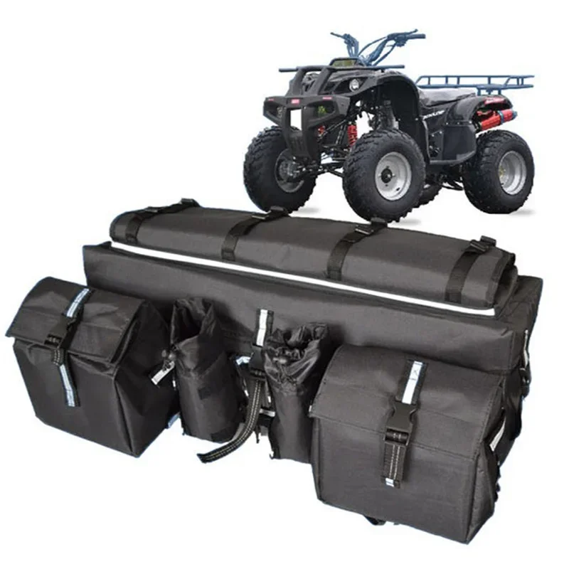 Durable Padded-Bottom Multi-compartment ATV Cargo Gear Rear Storage Bag