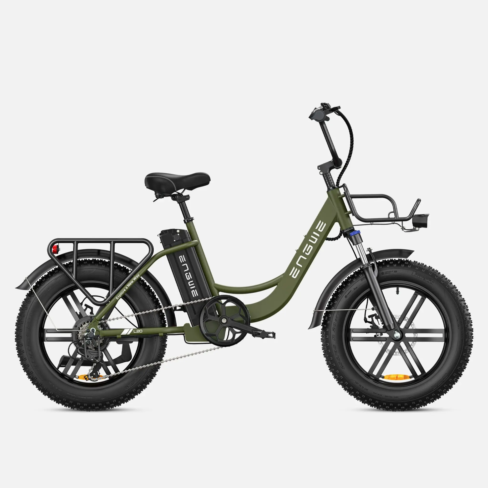 ENGWE L20 Electric Bicycle 250W Powerful Motor 48V13Ah Lithium Battery Women's E Bike 20 Inch Fat Tire City Electric Bike