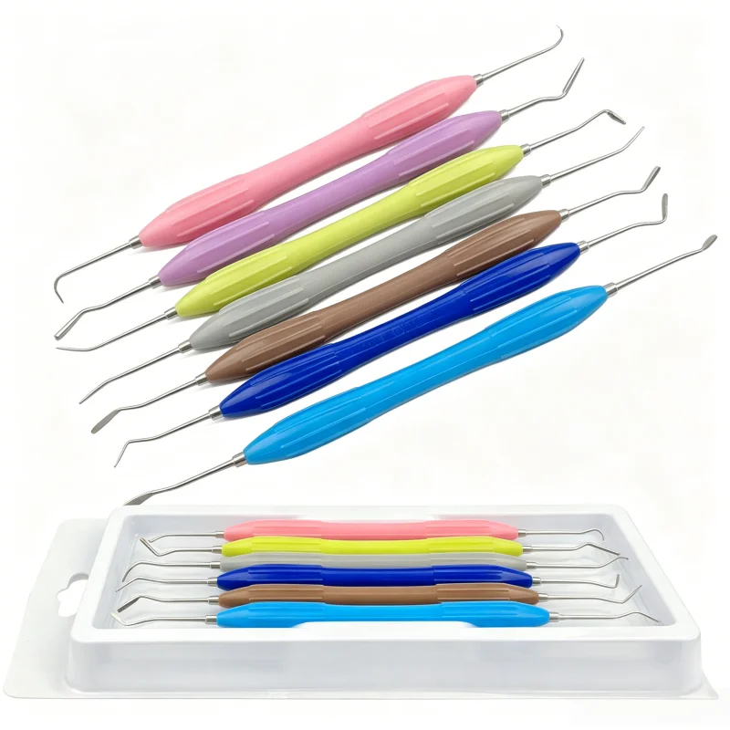 7Pcs/Set Dentist Resin Filling Tools – Double Head Composite Resin Filler Spatula, Dental Restoration Kit