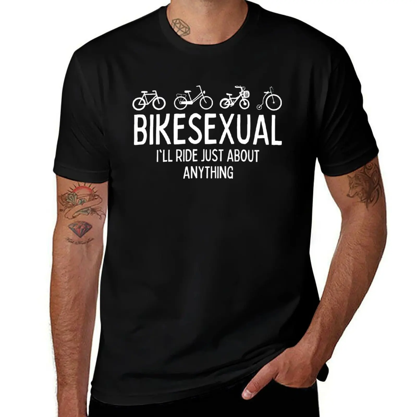 

Bikesexual Funny Bicycle Bike Cycling T-Shirt man t shirts for men casual anime tshirt