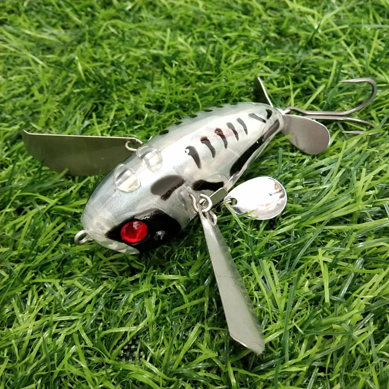 

6pcs 70mm/20g Floating Hard Baits Topwater Noisy Bait Cicada Propeller Popper Lure Bionic For Bass Catfish Fishing Lure