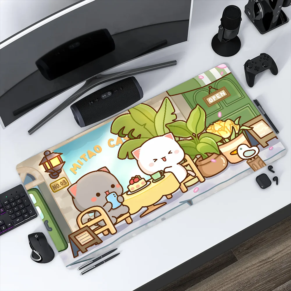 Mouse Goma Pad Non-slip Lockedge Office Student Cat Mochi Gaming Thickened Peach Large Cute Writing Cushion Cartoon MousePad