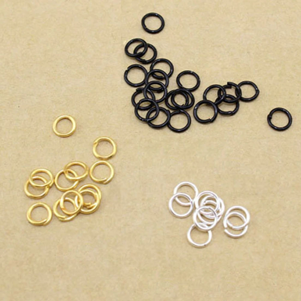 

180pcs Hair Ring Eyelets Round Shape Open Jump Rings Metal Jewelry Making Craft Supplies Durable Non Faded Alloy Lobster Clasps